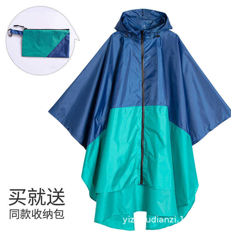 日韩时尚轻薄雨披防水拉链斗篷雨衣男女户外骑行成人披风定制外贸