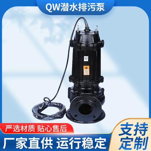 QW潜水排污泵大流量铸铁潜水自耦式污水泵QW无堵塞潜水泵