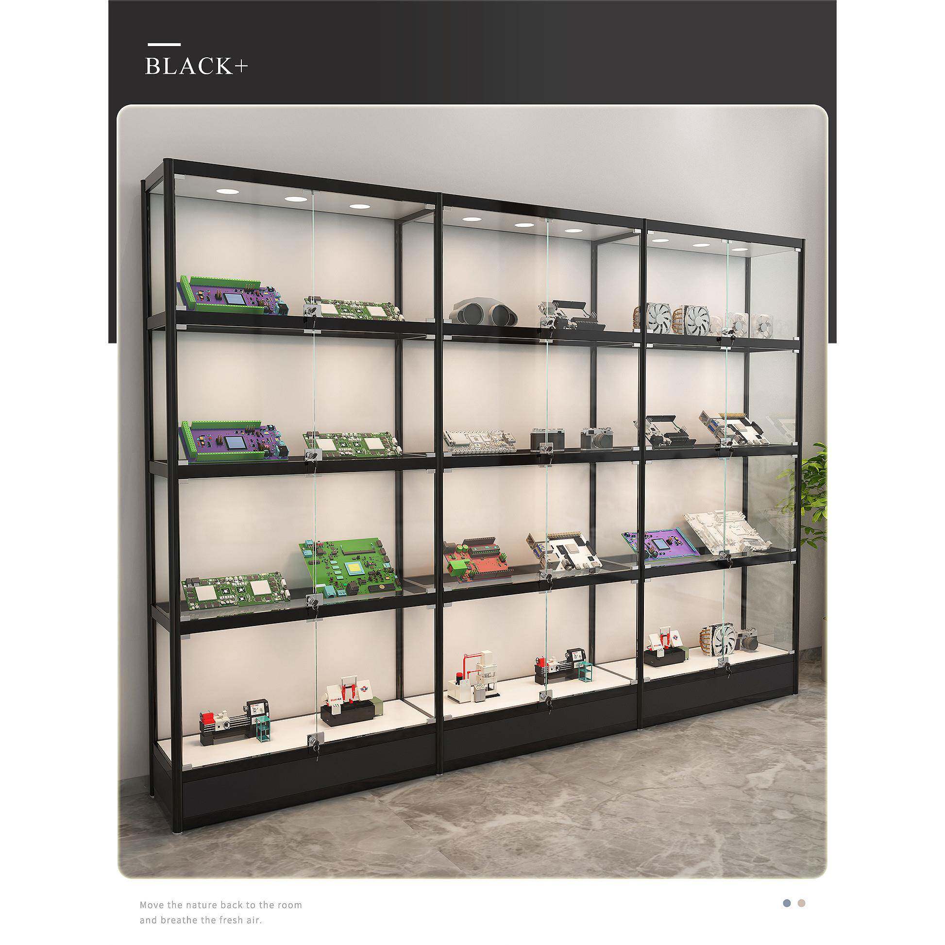 展示柜带锁玻璃门礼品样板展示架电脑配件电子产品展示柜陈列架