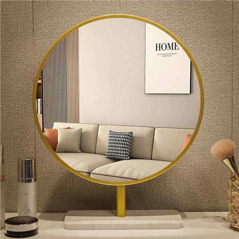 现补代简约化妆妆镜台式面桌卧室美妆镜可旋转88光网红轻奢梳镜