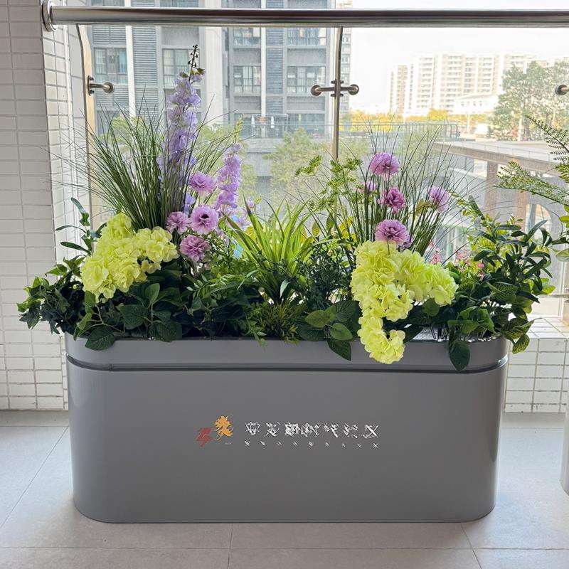 仿生绿植花箱假花草装饰餐厅园区商城户外隔断遮挡植物仿真花丛