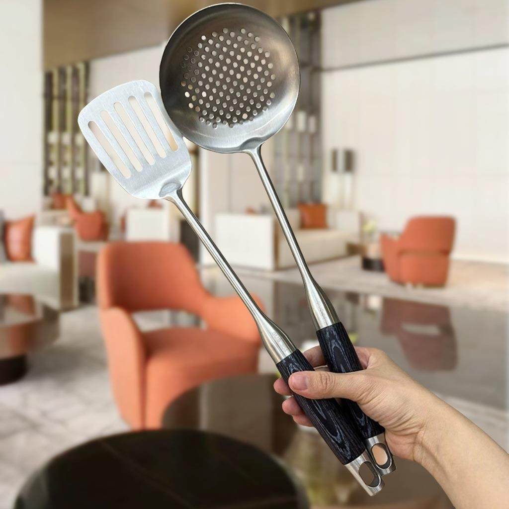 304不锈钢炒菜铲子防烫木柄汤勺家用316锅铲厨房粥勺漏勺烹饪用具,厨房/烹饪用具,锅铲,淘宝优惠券,粉丝福利购,淘宝优惠卷