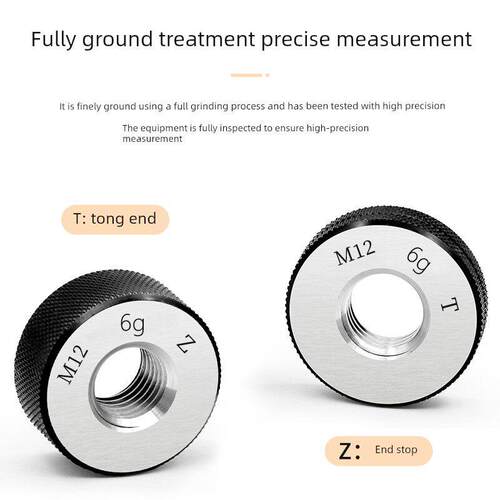 公制细螺纹环规6g通止规外螺纹测量齿规检测工具M6.5*1.0- m30.5