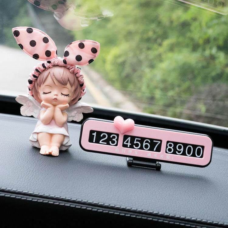 车载临时停车气875可号码牌高档洋爱内装饰移动挪车号码牌车停车