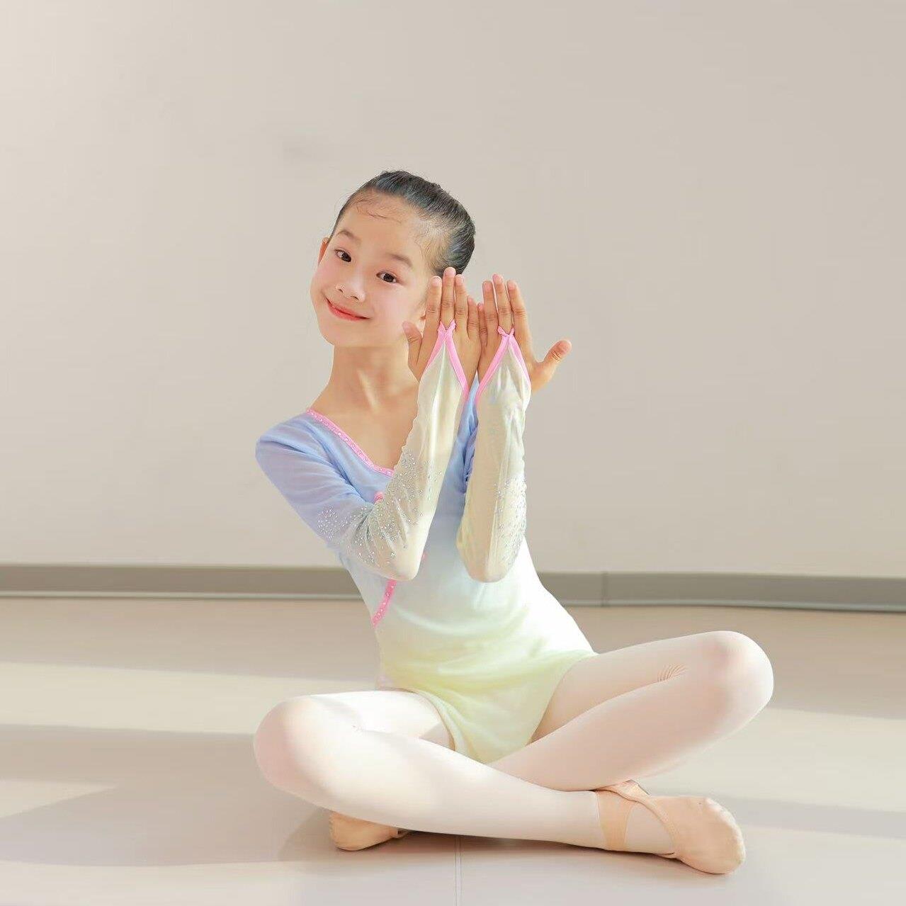 儿童烫钻古典舞纱衣练功服身韵少儿舞蹈考级形体服女童舞蹈演出服