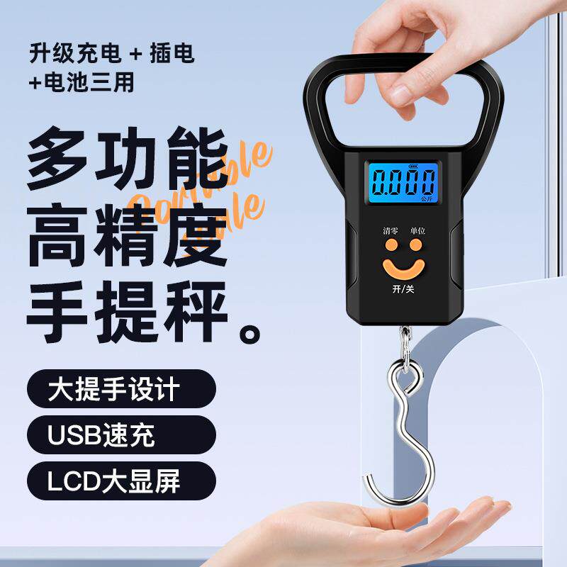防水50公斤高精度手提秤携带称小秤商用电子称水果100斤钩子方便