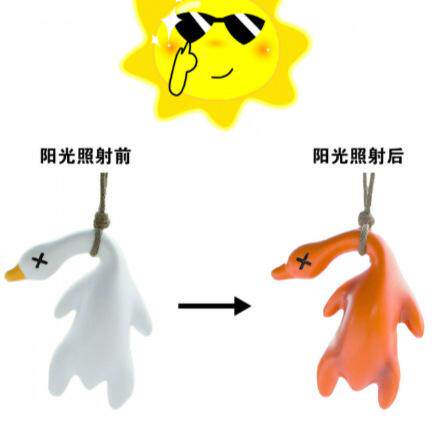 紫外线钥匙扣变色变色烤鸭钥匙扣