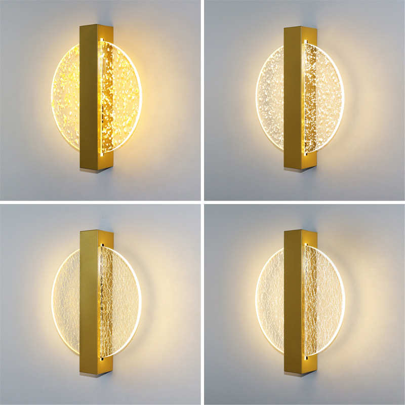 led现代简约客厅背景墙装饰灯具 极简轻奢亚克力酒店卧室床头壁灯