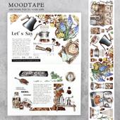 moodtape咖啡器具研究所pet咖啡面 饰素材mood 面包胶带手账diy装