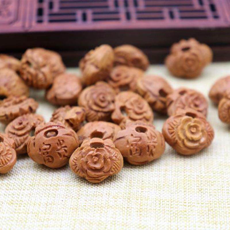 龙纹桃核篮桃胡核雕diy材料儿童宝宝饰品虎年编手脚链学生花锁
