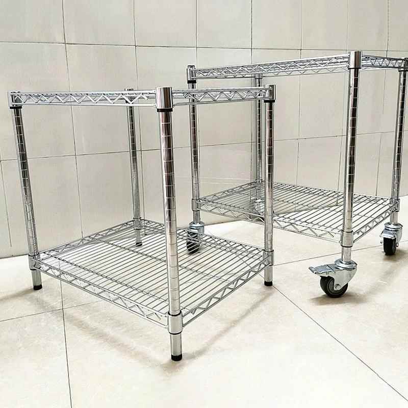 收纳架车间两层不锈钢仓库置物架货架子家用储物架二层色花架阳台