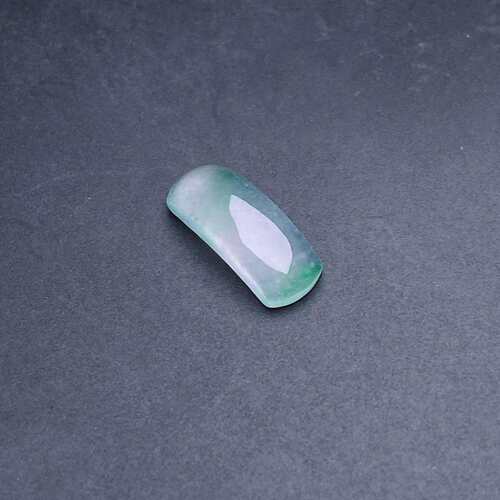 缅甸天然翡翠a货冰飘花马鞍戒面裸石fxj，尺寸：14.3-5.6-3.5mm