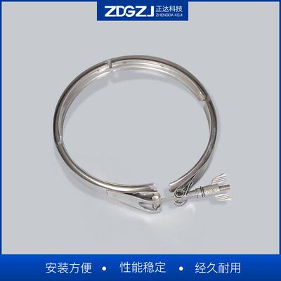 304不锈钢快V型槽抱箍压沟槽LYE装接双倍管箍管夹双备冲卡头箍