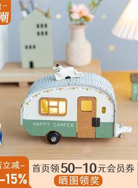 阿楹 可爱家居微缩景观汽车小摆件 书架儿童房电视柜法式装饰夜灯