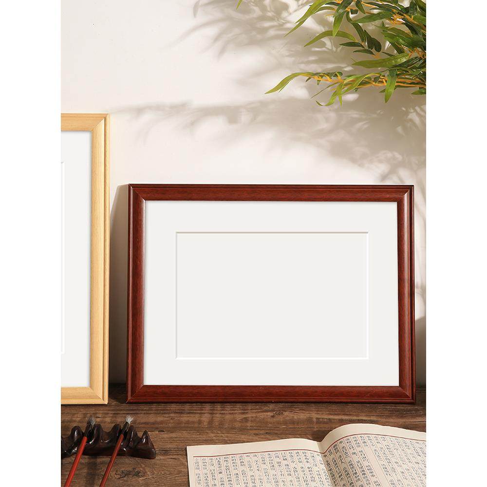 5ZV7实木书法相框装裱挂墙空白字画diy画框手写毛笔字作品裱