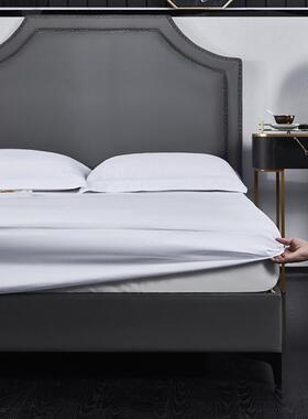酒店席梦思馆保RQV护罩套床笠棉床单贡纯缎宾布草民宿床用品上四