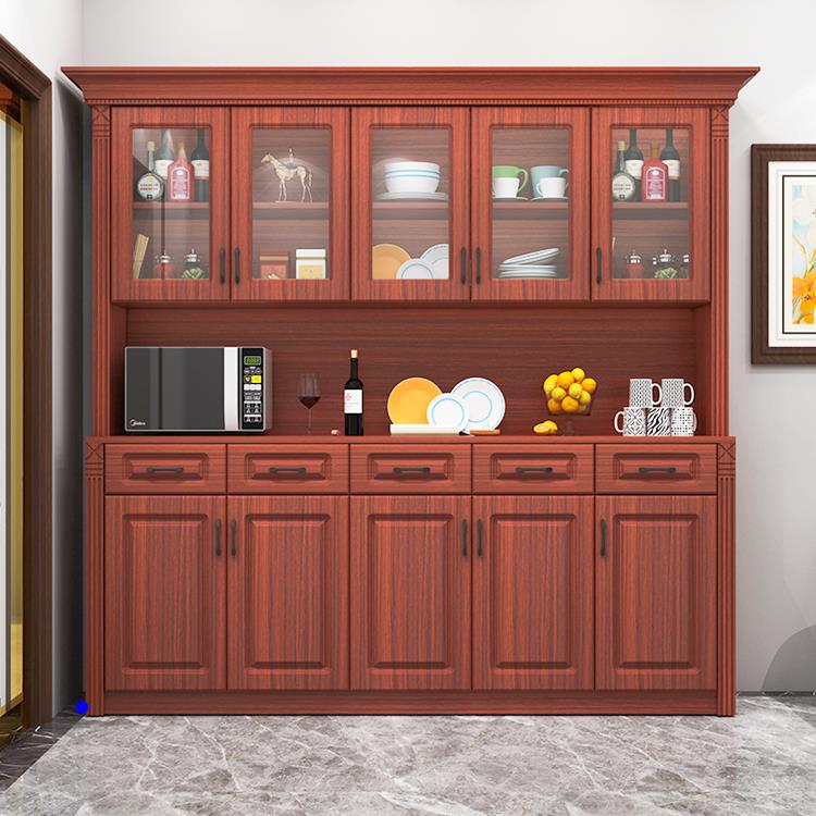 A10L实木边轻奢璃门客餐厅柜欧式酒柜柜储物柜置物架简约带顶线餐