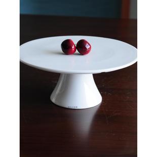 纯平陶瓷高脚盘婚庆宴会蛋糕摆盘展示盘14寸cake stand蛋糕托盘