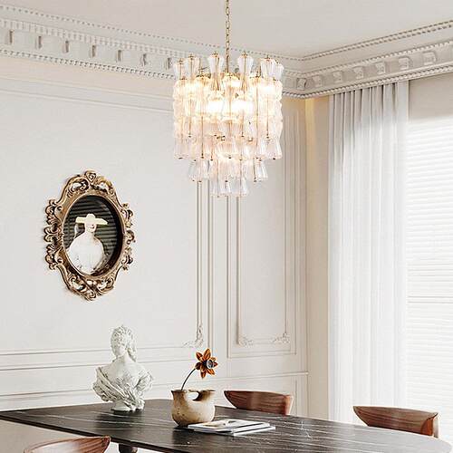 别墅复式楼餐厅穆拉诺楼梯间灯具barovier&toso 意式轻奢玻璃吊灯