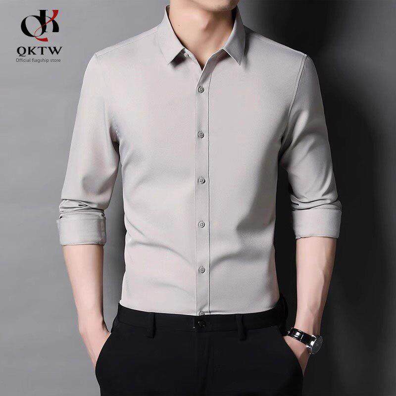 长袖衬衫男2025秋冬季新款爸爸时尚韩版垂感衬衣休闲商务百搭上衣