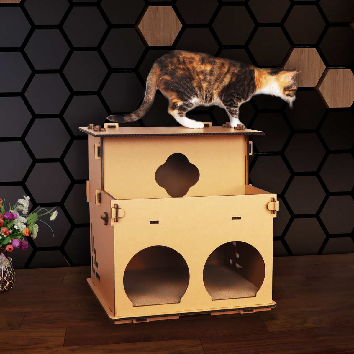 厂家直销四季通用保暖猫房子猫别墅半封闭宠物窝猫窝宠物用品