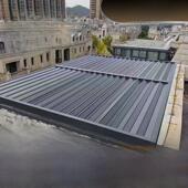 上海厂家阳光房遮阳顶折叠铝合金天幕电动户外隔热玻璃房防风款