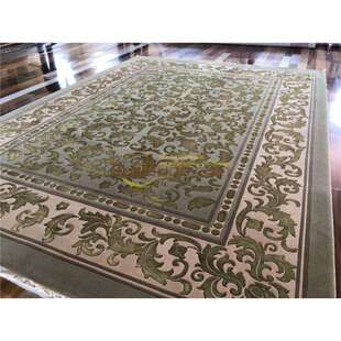 超薄加丝提花工艺丝绸羊毛中式 长条毯