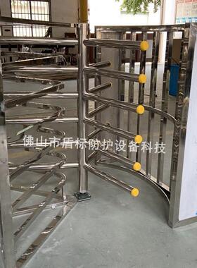 商品场超市单入口通道半高单项不锈钢栅栏闸成旋门源JWQ转向头工