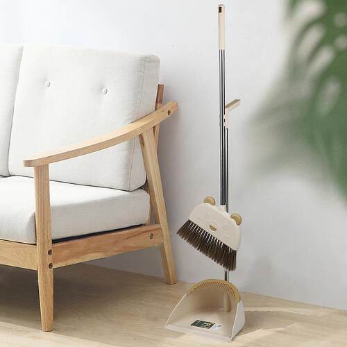 Cute Bear Combo Cleaning Set - Simple Broom and Dustpan with