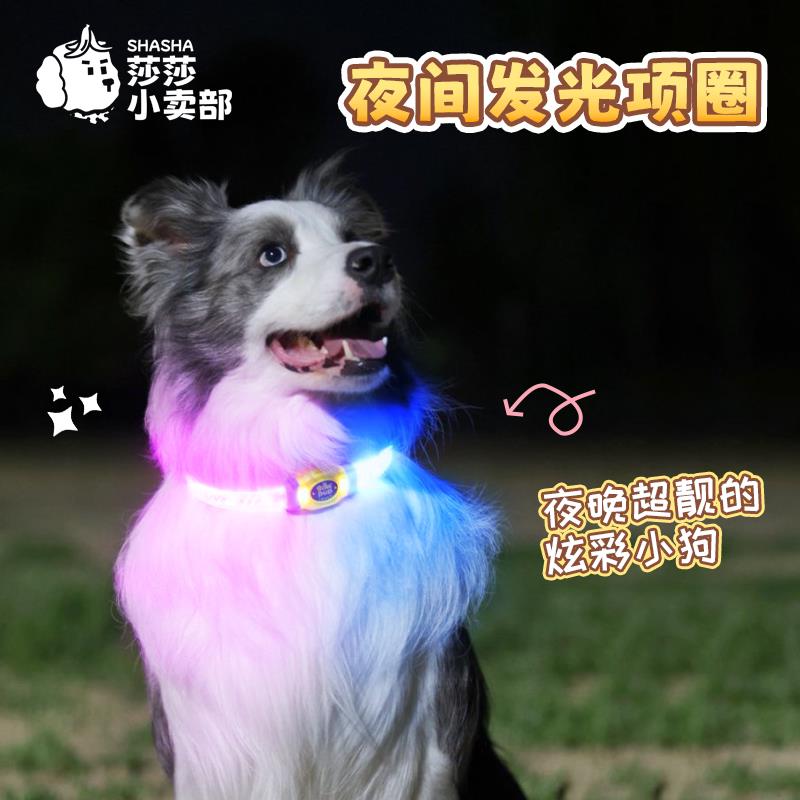 laroo莱诺遛狗灯宠物夜行灯防丢牌项圈发光灯夜间防走失灯狗项圈