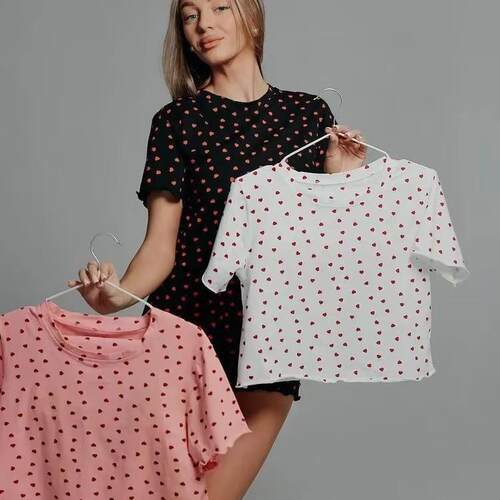 Home clothes printed, can be worn outside, short sleeved