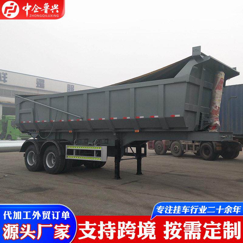 跨境供应U型半挂翻斗车重型前顶后翻自卸运输车车厢式半挂车