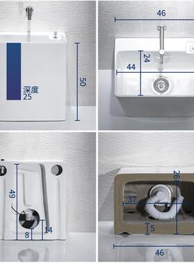 A9L加拖50cm高度拖把池阳台高长方陶瓷洗布盆大形号墩布池可848侧