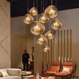 制熔岩灯大别630墅loft吊复式 挑空楼梯定间长吊灯寓公客厅工程餐