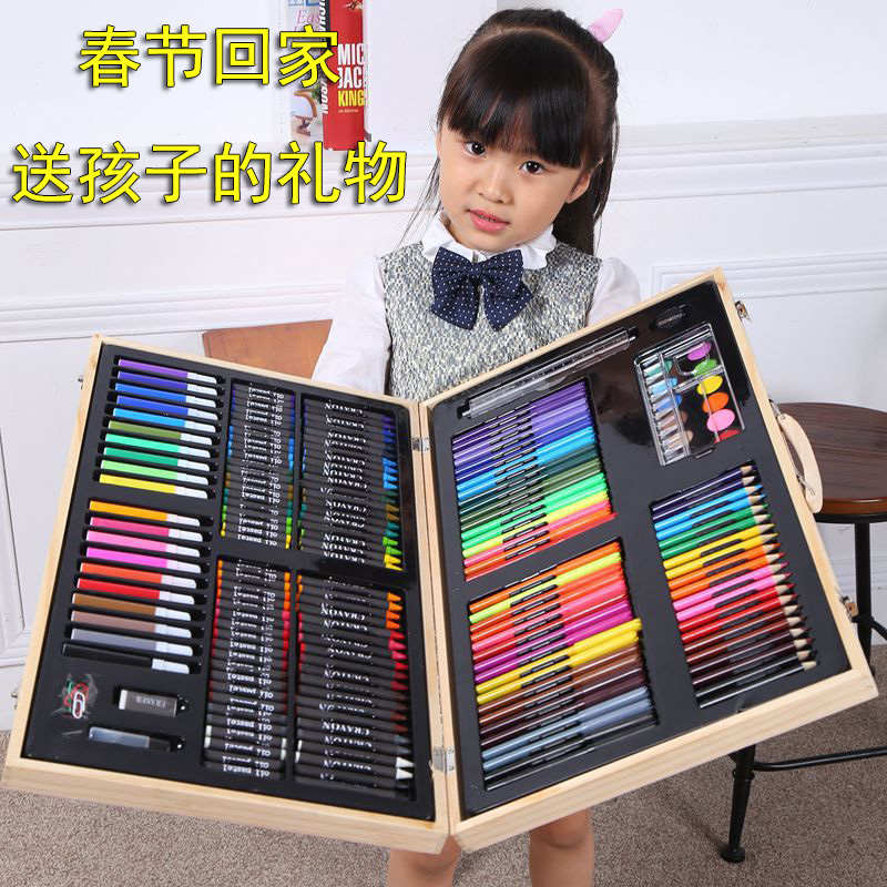 水彩笔套装美术专用儿童彩色画笔蜡笔彩铅小学生儿童可水洗画笔美
