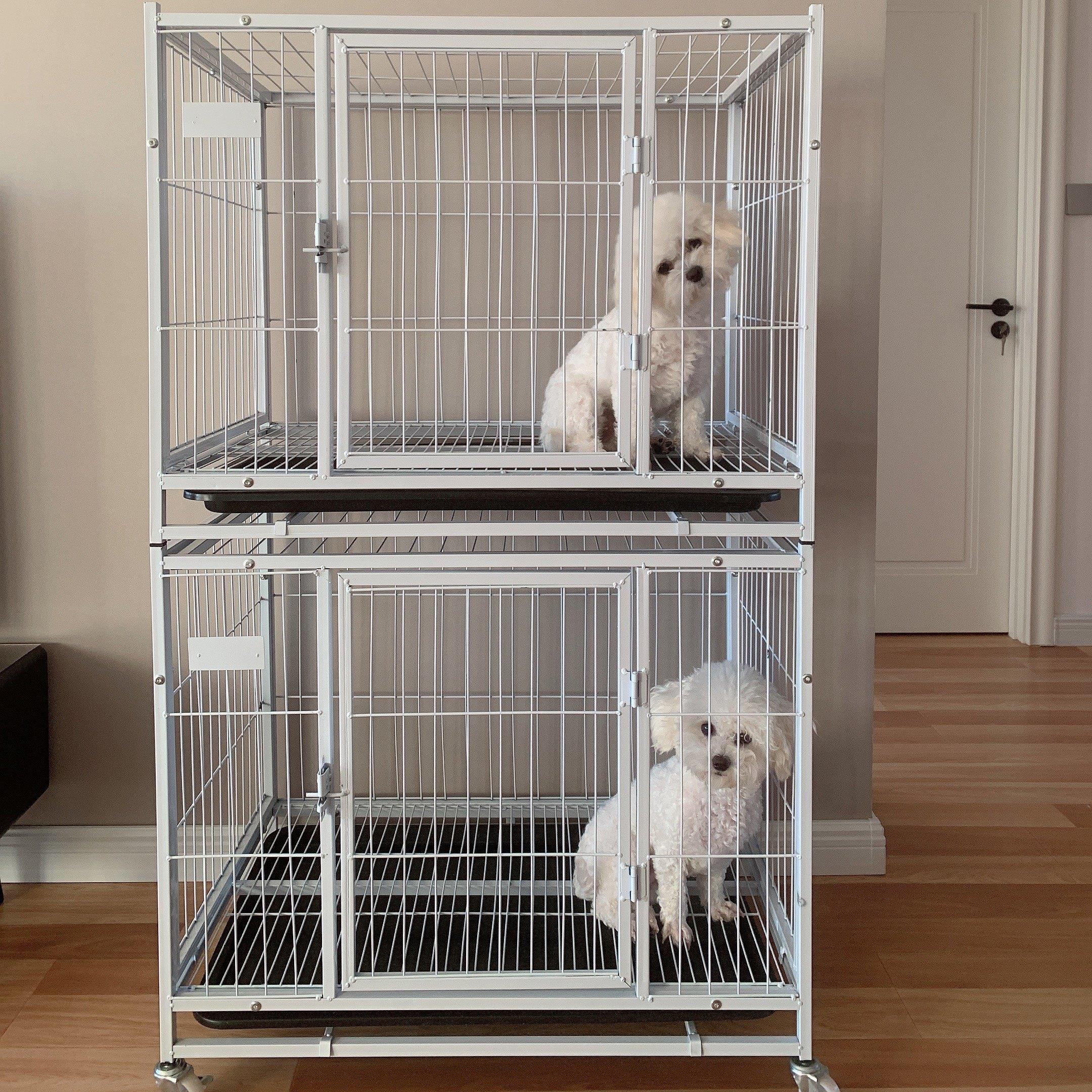 双层兔笼猫笼 适用泰迪柯基小型犬 上下双层寄养狗笼