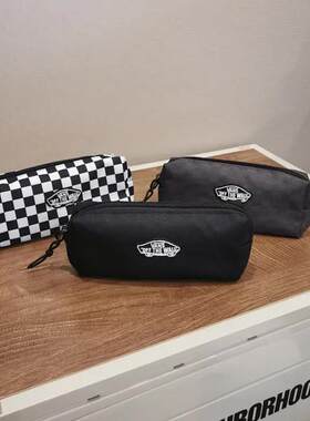 VANS VANS文具盒笔袋学生简约ins帆布大容量铅笔男女款拉炼袋耐脏