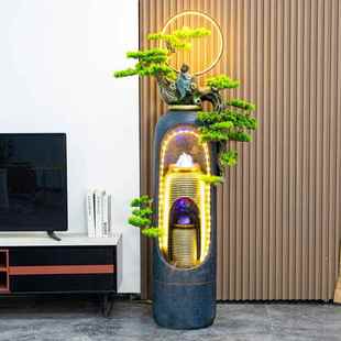 中式 流水喷泉生财摆件循环水落地客厅办公室水景开业乔迁新居礼品