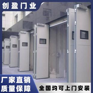 工业折叠门飞机库保温防火电动折叠门耐高温折叠工业厂房门移门