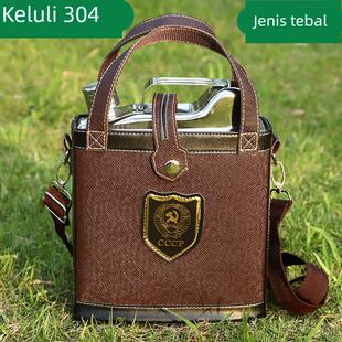 新款 高档304不锈钢酒壶加厚家用扁酒瓶桶户外随身便携水壶3斤5斤7