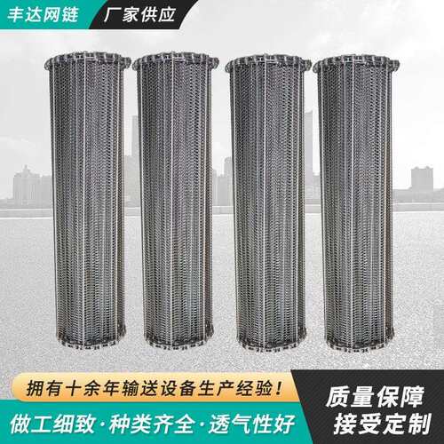 隧道炉退火炉钢丝镀锌金属网链清洗机双节距链条式网带传送带