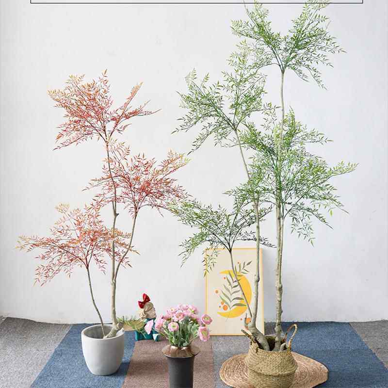 网红仿真南天竹盆景假绿植橱窗装饰客厅落地盆栽仿生植物摆件假树