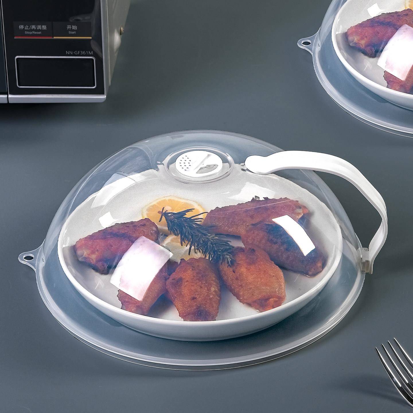 家用微波炉盖罩PP加热盖子防溅盖加厚耐高温热菜食物塑料透明罩图片