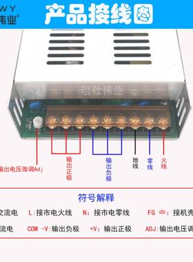 茗仕伟业24V20A500W开关电源S-500-24直流变压器电机驱动LED灯条