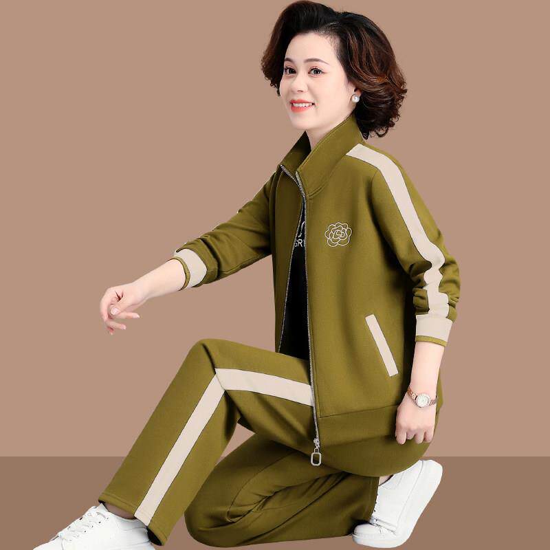 极速中年妈妈女装春秋休闲运动套装2026新款中老年时尚洋气大码三