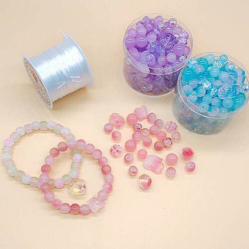 Glass scattered beads diy bracelet necklace accessories
