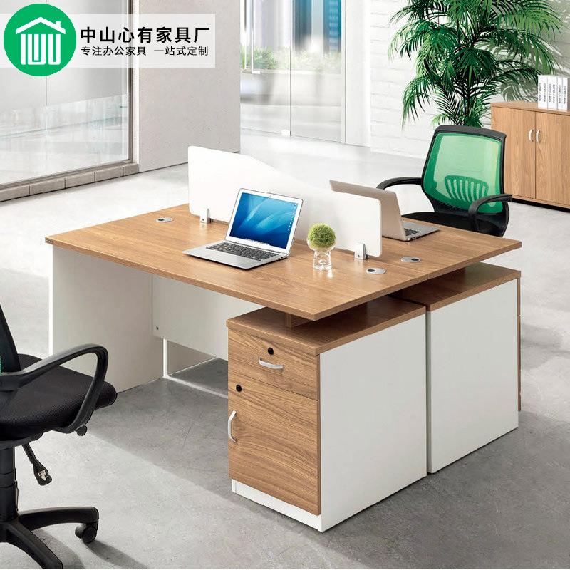 办公家具板式单人台式电脑桌简约桌子两人职员办公桌带柜厂家