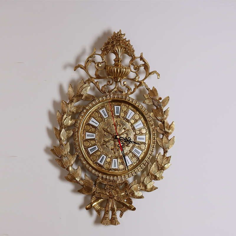 奢华法式重工雕刻全铜装饰挂钟欧式别墅客厅工艺品钟餐厅墙壁时钟