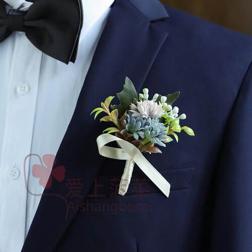 森系男士西装胸花结婚新郎伴郎迎宾嘉宾小主持人儿童礼服襟花男童