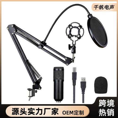 外贸BM-800电容麦克风电脑游戏USB麦克风直播有线话筒